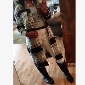 Cozy Plaid Flannel Button Down Oversized Jacket Shacket